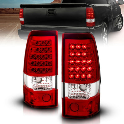 ANZO 2003-2006 Chevrolet Silverado 1500 LED Taillights Red/Clear-Tail Lights-Deviate Dezigns (DV8DZ9)