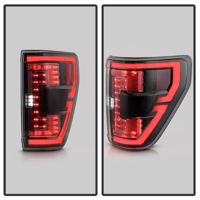 Spyder 21-23 Ford F150 (Halogen w/ Blind Spot) Full LED Tail Lights - Black (ALT-YD-FF15021HALBS-BK)-Tail Lights-Deviate Dezigns (DV8DZ9)