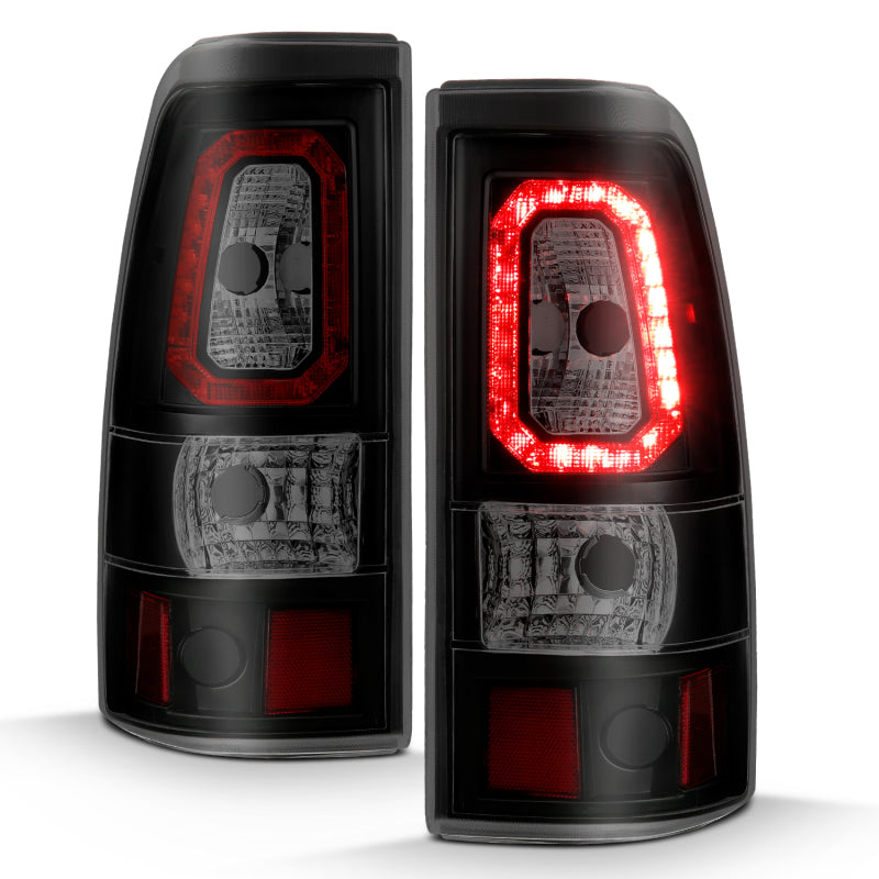 ANZO 2003-2006 Chevy Silverado 1500 LED Taillights Plank Style Black w/Smoke Lens-Tail Lights-Deviate Dezigns (DV8DZ9)