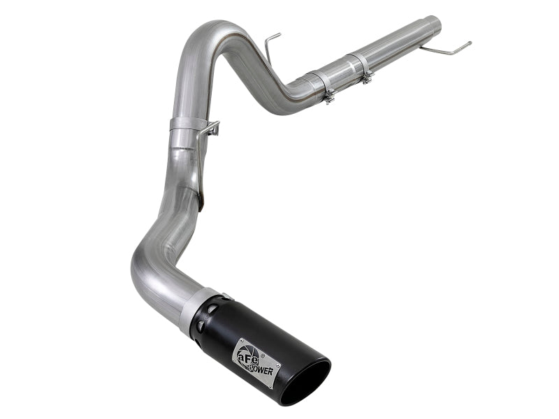 aFe Large Bore-HD 4in 409 SS DPF-Back Exh 18-19 Ford F-150 V6-3.0L (td) w/ Black Tip-DPF Back-Deviate Dezigns (DV8DZ9)