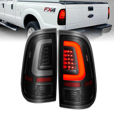 ANZO 2008-2016 Ford F-250 LED Tail w/ Lights Bar Black Housing Smoke Lens-Headlights-Deviate Dezigns (DV8DZ9)