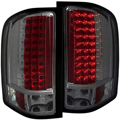 ANZO 2007-2013 Chevrolet Silverado 1500 LED Taillights Smoke-Tail Lights-Deviate Dezigns (DV8DZ9)