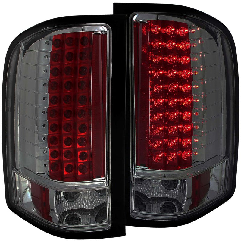 ANZO 2007-2013 Chevrolet Silverado 1500 LED Taillights Smoke-Tail Lights-Deviate Dezigns (DV8DZ9)