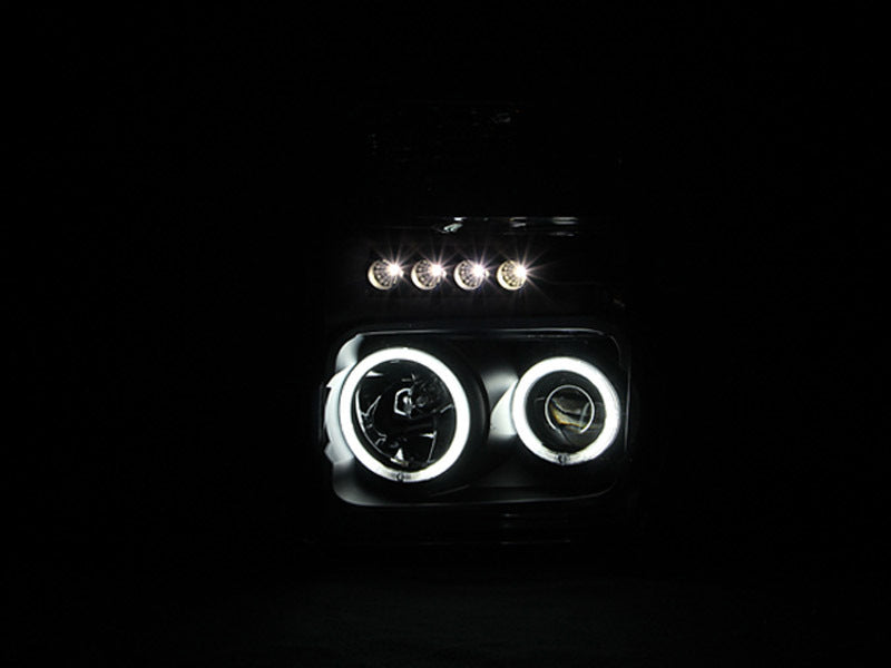 ANZO 2008-2010 Ford F-250 Projector Headlights w/ Halo Black (CCFL)-Headlights-Deviate Dezigns (DV8DZ9)