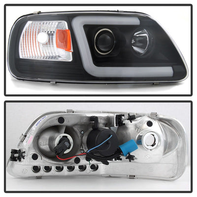 Spyder 97-03 Ford F-150 (After 6/1997) Light Bar Projector Headlights - Blk (PRO-YD-FF15097V2-LB-BK)-Headlights-Deviate Dezigns (DV8DZ9)