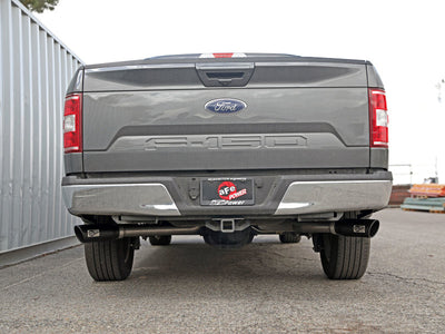 aFe Gemini XV 3in 304 SS Cat-Back Exhaust 15-20 Ford F-150 V6 2.7L/3.5 w/ Black Tips-Catback-Deviate Dezigns (DV8DZ9)