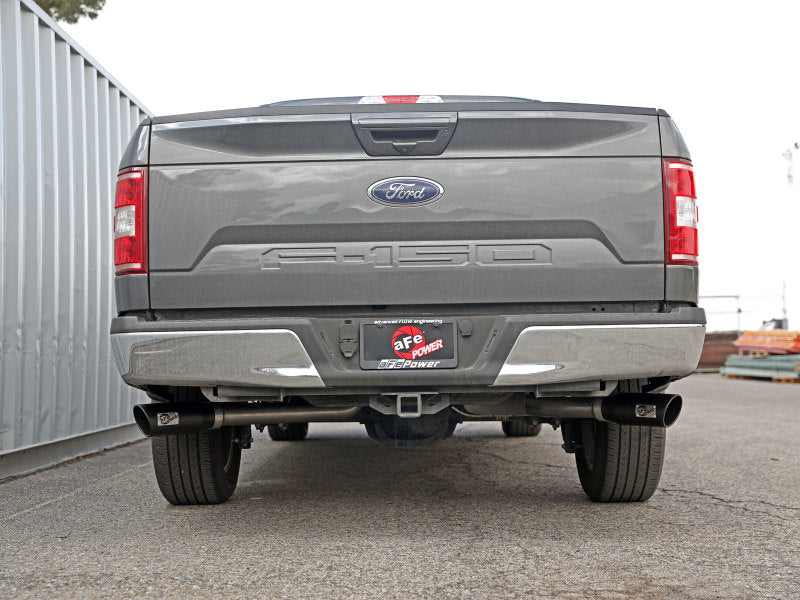 aFe Gemini XV 3in 304 SS Cat-Back Exhaust 15-20 Ford F-150 V6 2.7L/3.5 w/ Black Tips-Catback-Deviate Dezigns (DV8DZ9)