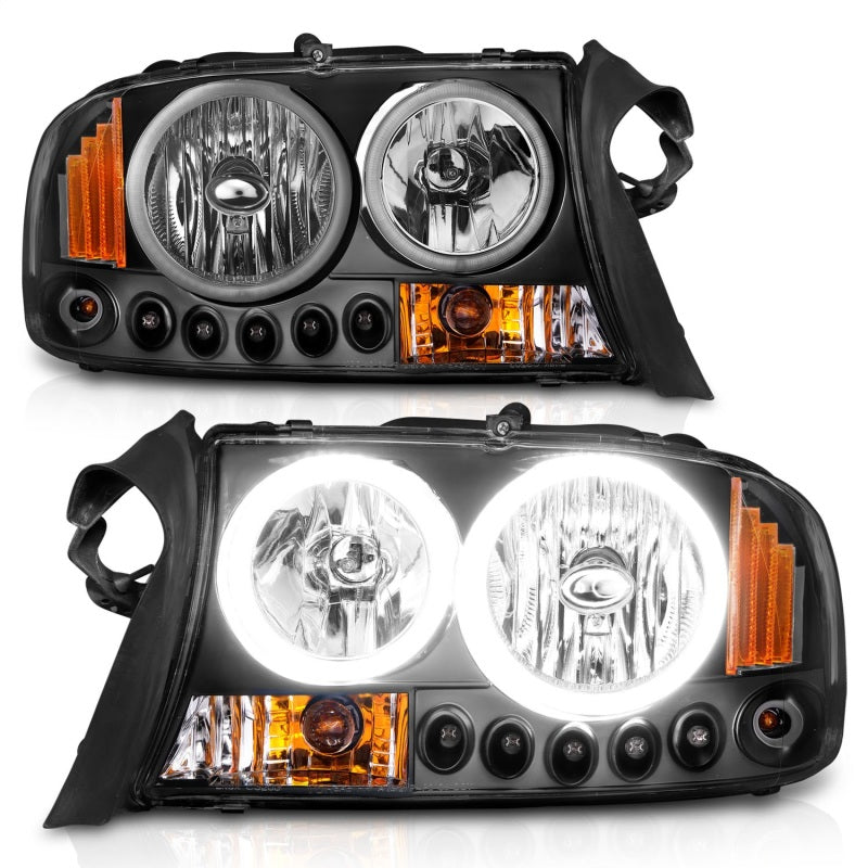 ANZO 1997-2004 Dodge Dakota Crystal Headlights Black 1pc-Headlights-Deviate Dezigns (DV8DZ9)