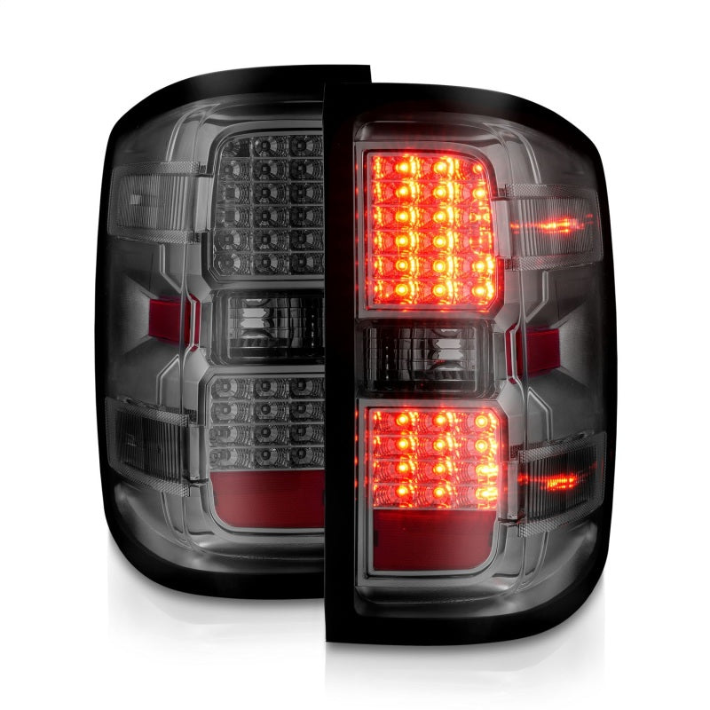 ANZO 15-19 Chevy Silverado 2500HD/3500HD (Halgn Only) LED Tail Lights w/Smoke Light Bar & Clear Lens-Tail Lights-Deviate Dezigns (DV8DZ9)