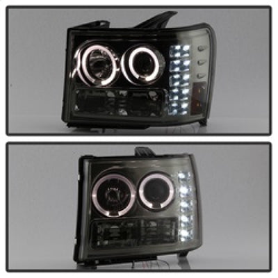 Spyder GMC Sierra 1500/2500/3500 07-13 Projector Headlights LED Halo- LED Smoke PRO-YD-GS07-HL-SM-Headlights-Deviate Dezigns (DV8DZ9)