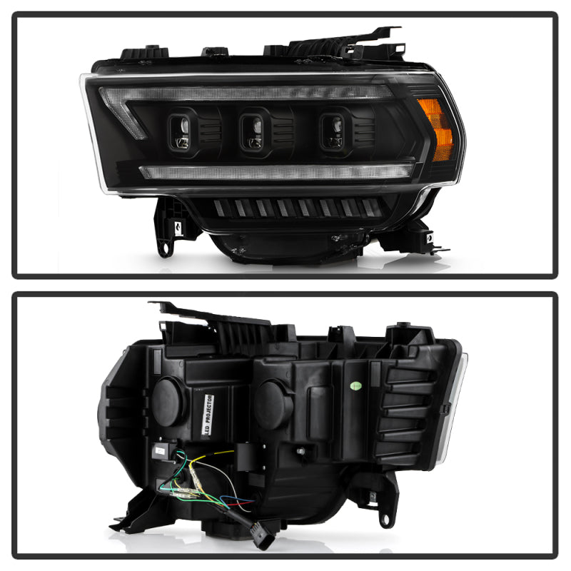 Spyder 19-22 Dodge Ram 2500/3500 (Halogen Model Only) Proj. Headlights (PRO-YD-DR19HDHALAP-SEQ-BK)-Headlights-Deviate Dezigns (DV8DZ9)