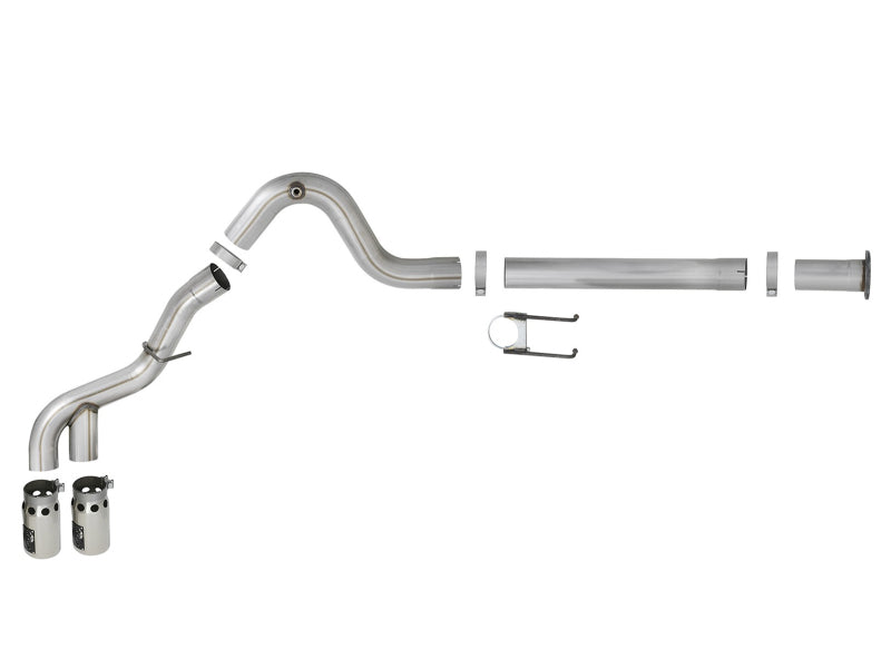 aFe Power 15-16 Ford F250/F350 6.7L Diesel Rebel XD 4in 409 SS DPF-Back Exhaust System - Pol Tips-DPF Back-Deviate Dezigns (DV8DZ9)