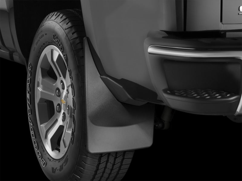 WeatherTech 19+ Dodge Ram w/o Factory Flares Rear No Drill Mudflaps - Black-Mud Flaps-Deviate Dezigns (DV8DZ9)
