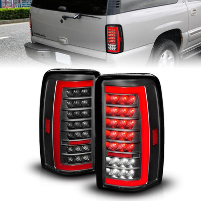 ANZO 00-06 Chevrolet Tahoe / GMC Yukon Full LED Taillights w/ Lightbar Black Housing/Clear Lens-Tail Lights-Deviate Dezigns (DV8DZ9)