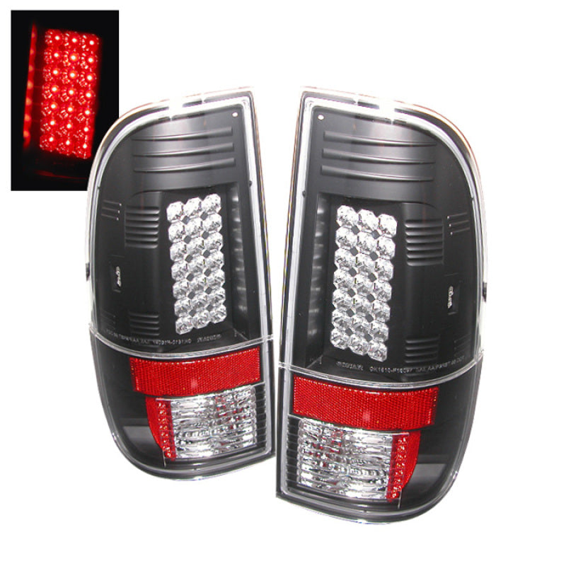 Spyder Ford Super Duty 08-15 LED Tail Lights Black ALT-YD-FS07-LED-BK-Tail Lights-Deviate Dezigns (DV8DZ9)