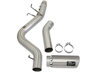 aFe LARGE BORE HD 5in 409-SS DPF-Back Exhaust w/Polished Tip 2017 GM Duramax V8-6.6L (td) L5P-DPF Back-Deviate Dezigns (DV8DZ9)