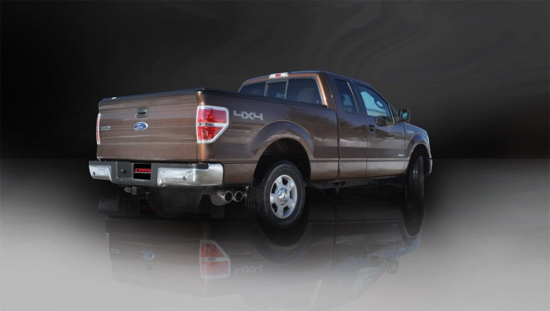 Corsa 11-13 Ford F-150 EcoBoost 3.5L V6 Polished Sport Cat-Back Exhaust-Catback-Deviate Dezigns (DV8DZ9)