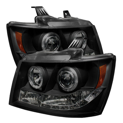 Spyder Chevy Suburban 1500 07-14 Projector Headlights LED Halo LED Blk Smke PRO-YD-CSUB07-HL-BSM-Headlights-Deviate Dezigns (DV8DZ9)