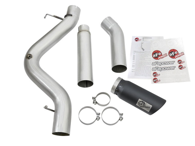 aFe Atlas Exhaust 5in DPF-Back Aluminized Steel w/ Black Tips 16-17 GM Diesel Truck V8-6.6L (td)-DPF Back-Deviate Dezigns (DV8DZ9)