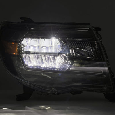 AlphaRex 05-11 Toyota Tacoma LUXX Crystal Headlights Plank Style Chrome w/Activation Light/DRL-Headlights-Deviate Dezigns (DV8DZ9)