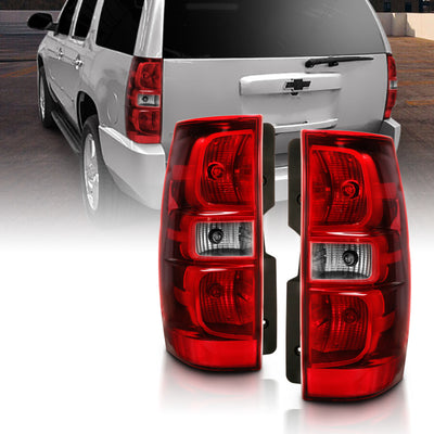 ANZO 2007-2014 Chevy Tahoe Taillight Red/Clear Lens (OE Replacement)-Tail Lights-Deviate Dezigns (DV8DZ9)