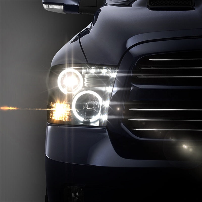 Spyder Dodge Ram 1500 09-14 Projector Headlights Halogen- CCFL Halo LED - Blk PRO-YD-DR09-CCFL-BK-Headlights-Deviate Dezigns (DV8DZ9)