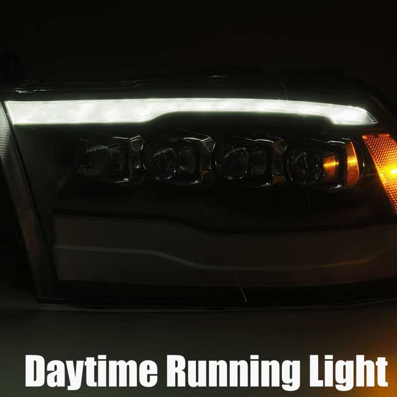 AlphaRex 09-18 Dodge Ram 1500HD NOVA LED Projector Headlights Plank Style Design Alpha Black w/DRL-Headlights-Deviate Dezigns (DV8DZ9)