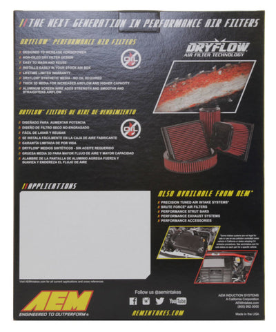 AEM 2011 GMC SIERRA 2500 HD 6.6L Dryflow Round Straight Air Filter-Air Filters - Direct Fit-Deviate Dezigns (DV8DZ9)