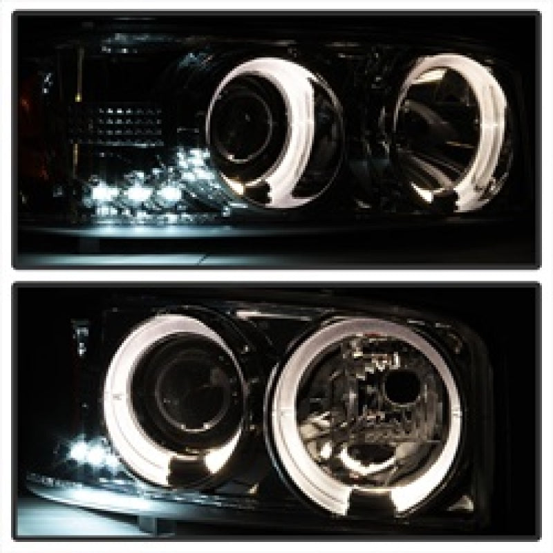 Spyder GMC Sierra 1500/2500/3500 99-06 Projector Headlights LED Halo LED Smoke PRO-YD-CDE00-HL-SMC-Headlights-Deviate Dezigns (DV8DZ9)