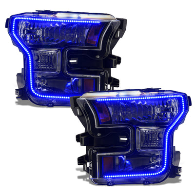 Oracle 15-17 Ford F-150 Dynamic RGB+A Pre-Assembled Headlights Halogen - Blk Edition - SEE WARRANTY-Headlights-Deviate Dezigns (DV8DZ9)