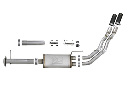 aFe Rebel Series Exht 3in SS Middle Side Exit CB w/ Black Tips 11-14 Ford F150 Ecoboost V6 3.5L (tt)-Catback-Deviate Dezigns (DV8DZ9)