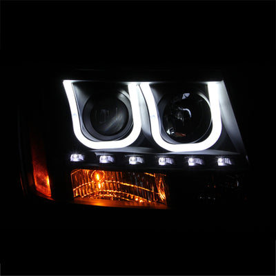 ANZO 2007-2013 Chevrolet Avalanche Projector Headlights w/ U-Bar Black-Headlights-Deviate Dezigns (DV8DZ9)