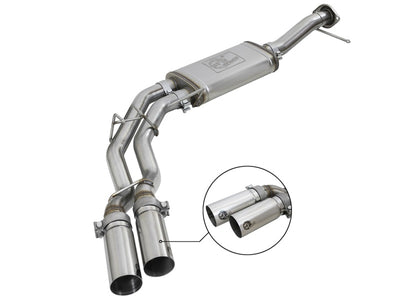 aFe Rebel Series 3in. to 2.5in. 409 SS C/B Exhaust 11-14 Ford F-150 V6-3.5L (tt) - Polished Tip-Catback-Deviate Dezigns (DV8DZ9)