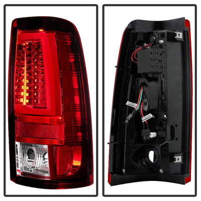 Spyder Chevy Silverado 1500/2500 03-06 Version 2 LED Tail Lights - Red Clear ALT-YD-CS03V2-LED-RC-Tail Lights-Deviate Dezigns (DV8DZ9)