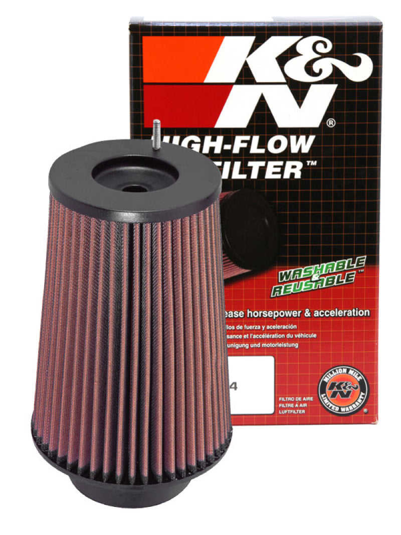 K&N Universal Filter Round Tapered 4in FlangeID / 6.625in Base OD / 5.25in Top OD / 9.5in Height-Air Filters - Universal Fit-Deviate Dezigns (DV8DZ9)