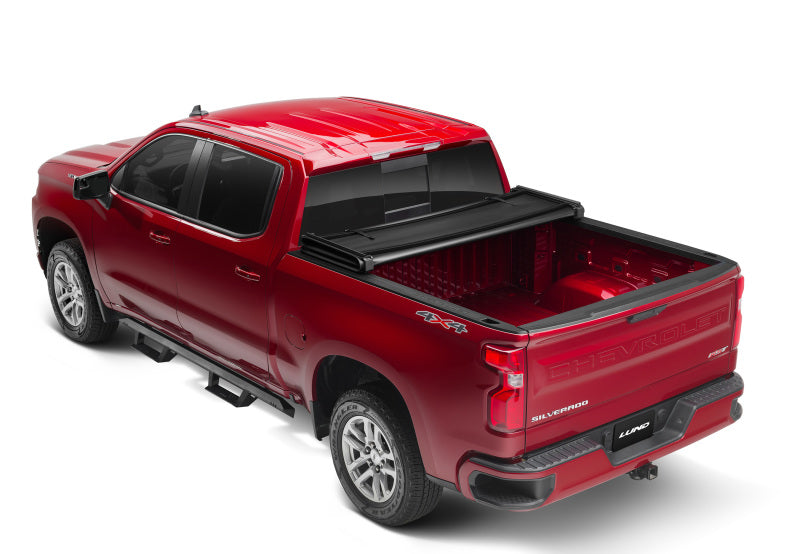 Lund 19-23 Chevrolet Silverado 1500 (5.5ft. Bed) Genesis Tri-Fold Tonneau Cover - Black-Tonneau Covers - Soft Fold-Deviate Dezigns (DV8DZ9)