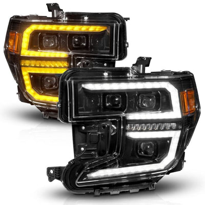 Anzo 19-21 GMC Sierra 1500 LED Projector Headlight w/Switchback+Sequential - Black-Headlights-Deviate Dezigns (DV8DZ9)