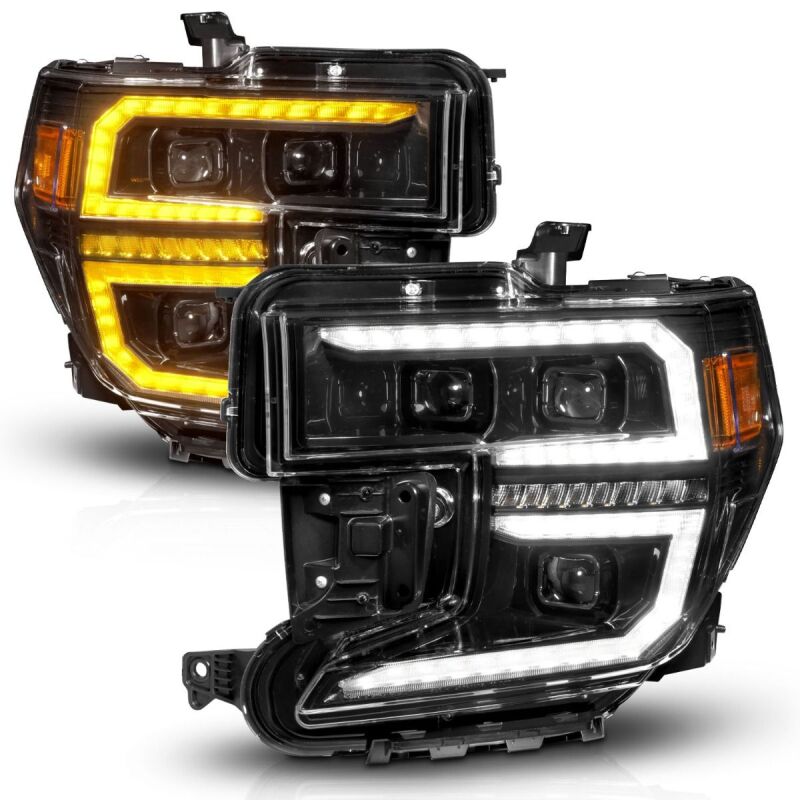 Anzo 19-21 GMC Sierra 1500 LED Projector Headlight w/Switchback+Sequential - Black-Headlights-Deviate Dezigns (DV8DZ9)