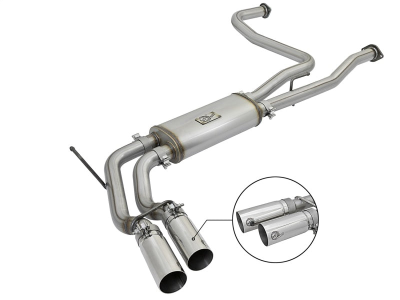 aFe Rebel Series 3in SS Cat-Back Exhaust System w/ Polished Tip 04-15 Nissan Titan V8 5.6L-Catback-Deviate Dezigns (DV8DZ9)