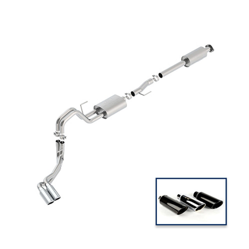 Ford Racing 15-18 F-150 5.0L Cat-Back Touring Exhaust System - Side Exit Chrome Tips-Catback-Deviate Dezigns (DV8DZ9)