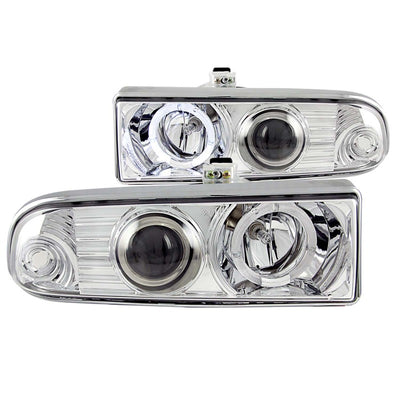 ANZO 1998-2005 Chevrolet S-10 Projector Headlights w/ Halo Chrome-Headlights-Deviate Dezigns (DV8DZ9)