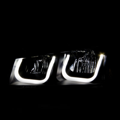 ANZO 2003-2006 Chevrolet Silverado 1500 Projector Headlights w/ U-Bar Black-Headlights-Deviate Dezigns (DV8DZ9)