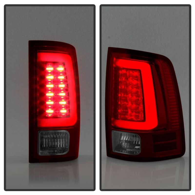 Spyder 09-16 Dodge Ram 1500 Light Bar LED Tail Lights - Red Clear ALT-YD-DRAM09V2-LED-RC-Tail Lights-Deviate Dezigns (DV8DZ9)