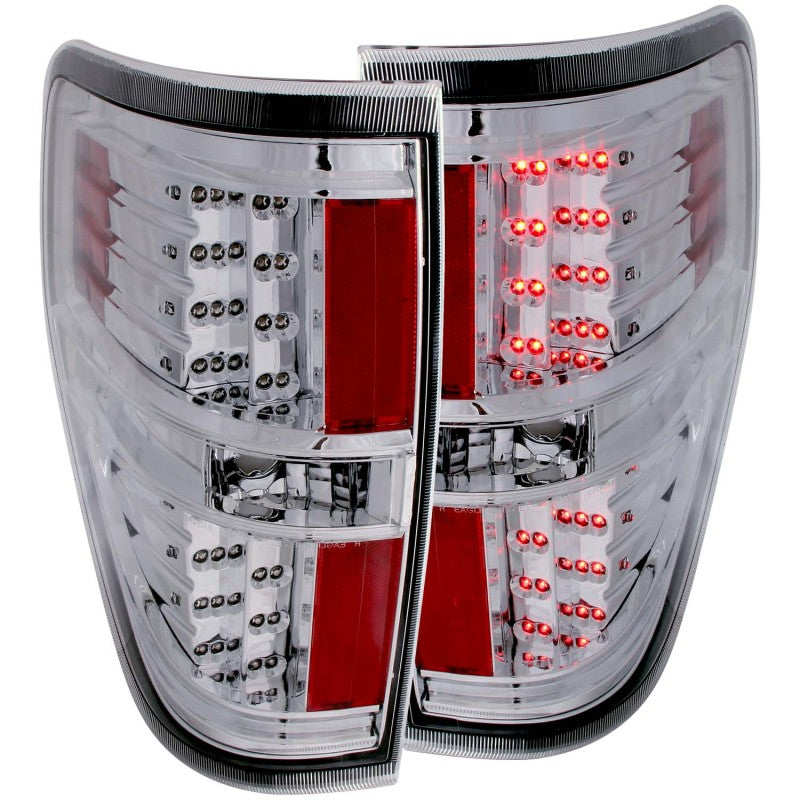 ANZO 2009-2014 Ford F-150 LED Taillights Chrome-Tail Lights-Deviate Dezigns (DV8DZ9)