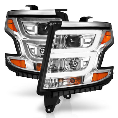 ANZO 2015-2020 Chevy Tahoe Projector Headlights Plank Style Chrome w/DRL-Headlights-Deviate Dezigns (DV8DZ9)