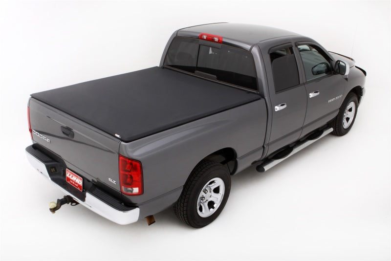 Lund 02-17 Dodge Ram 1500 (6.5ft. Bed Excl. Rambox) Genesis Elite Tri-Fold Tonneau Cover - Black-Tonneau Covers - Soft Fold-Deviate Dezigns (DV8DZ9)