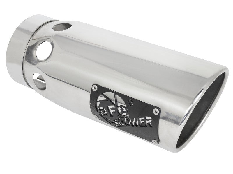 aFe Large Bore-HD 5 IN 409 SS DPF-Back Exhaust System w/Polished Tip 20-21 GM Truck V8-6.6L-Catback-Deviate Dezigns (DV8DZ9)