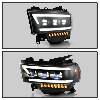Spyder 19-22 Dodge Ram 2500/3500 (Halogen Model Only) Proj. Headlights (PRO-YD-DR19HDHALAP-SEQ-BK)-Headlights-Deviate Dezigns (DV8DZ9)