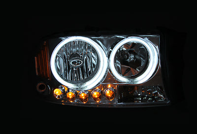 ANZO 1997-2004 Dodge Dakota Projector Headlights w/ Halo Black 1 pc-Headlights-Deviate Dezigns (DV8DZ9)