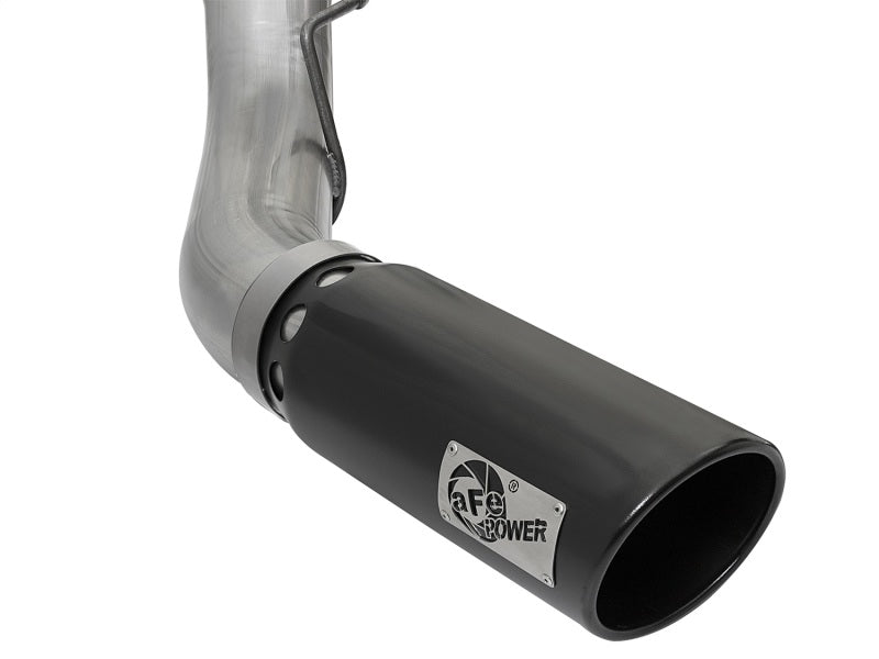 aFe Large Bore-HD 5in DPF Back 409 SS Exhaust System w/Black Tip 2017 Ford Diesel Trucks V8 6.7L(td)-DPF Back-Deviate Dezigns (DV8DZ9)